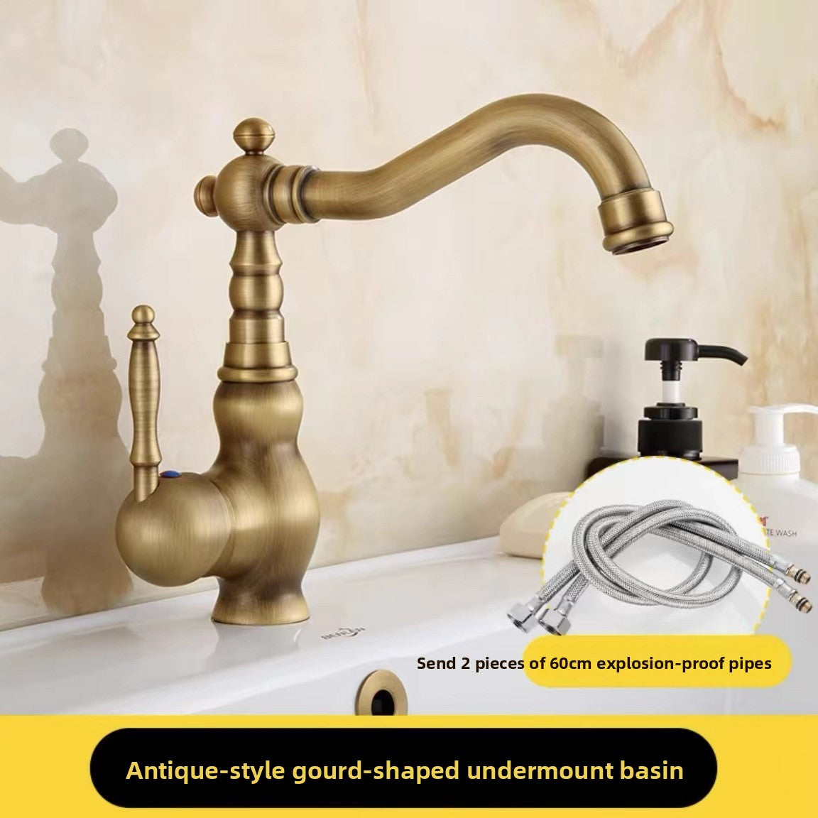 European Antique Copper Basin Mixing Faucet