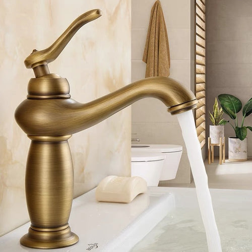 European Antique Copper Basin Mixing Faucet