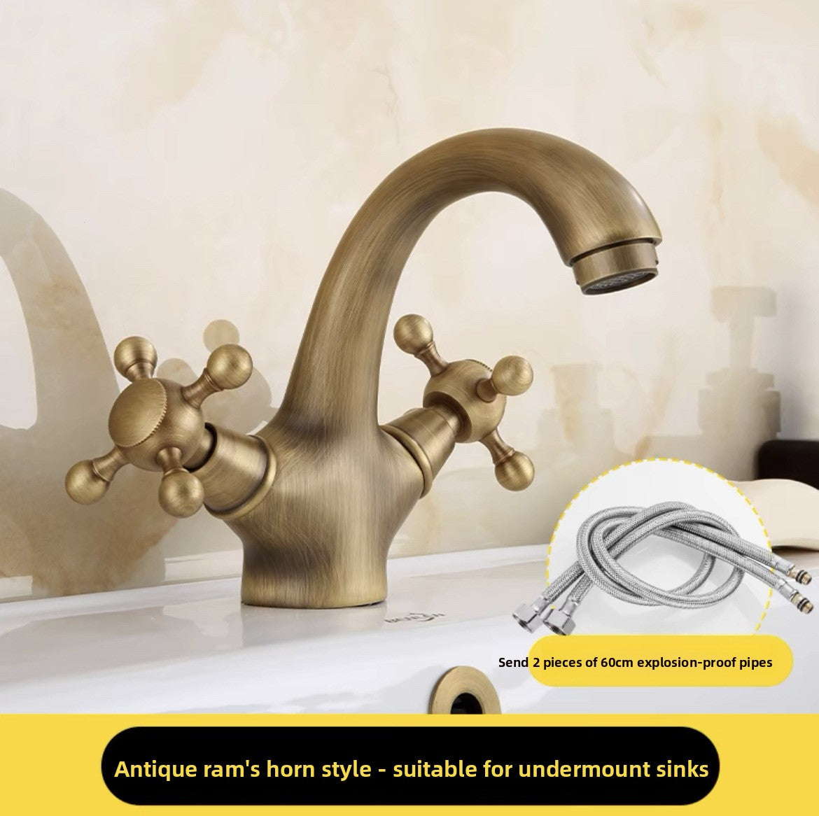 European Antique Copper Basin Mixing Faucet