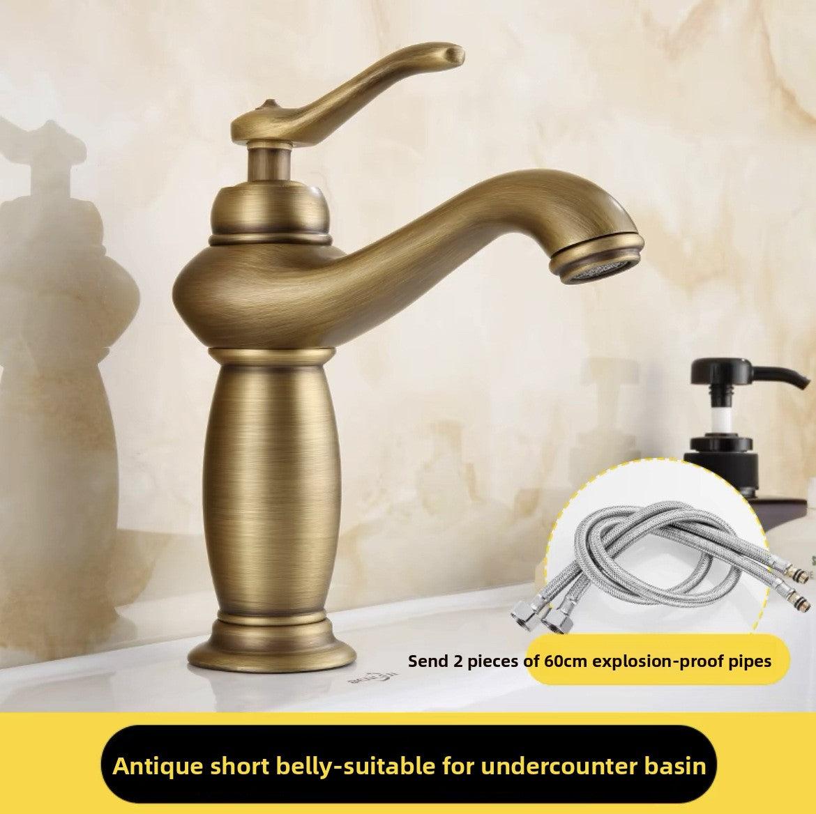 European Antique Copper Basin Mixing Faucet