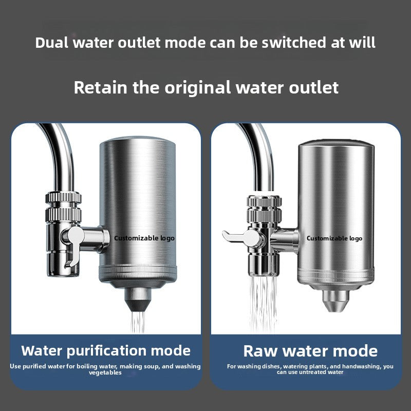 304 Stainless Steel Faucet Water Filter Pre-Filter Descaling Purifier