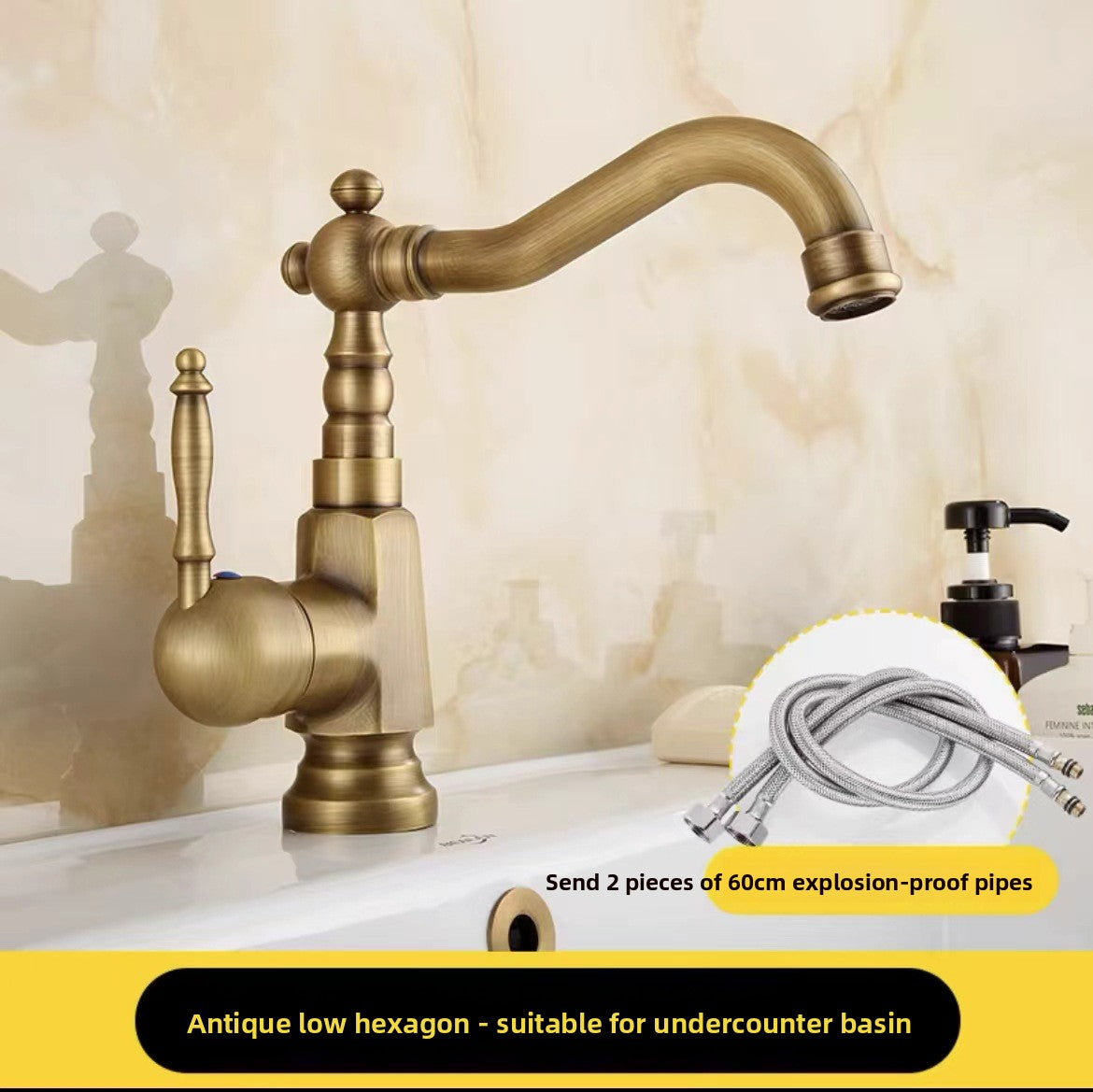 European Antique Copper Basin Mixing Faucet