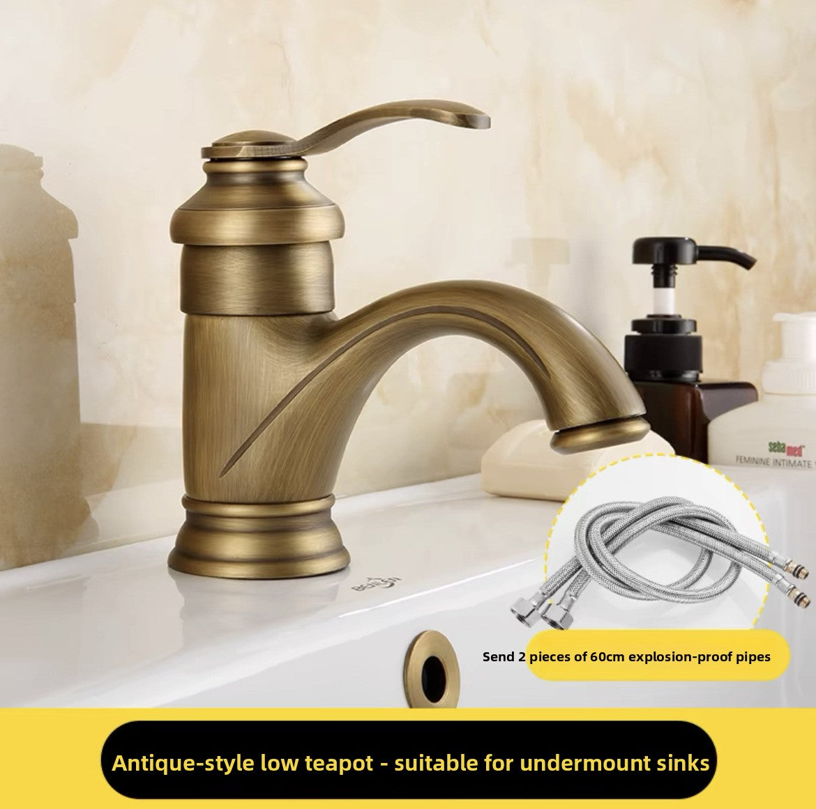 European Antique Copper Basin Mixing Faucet