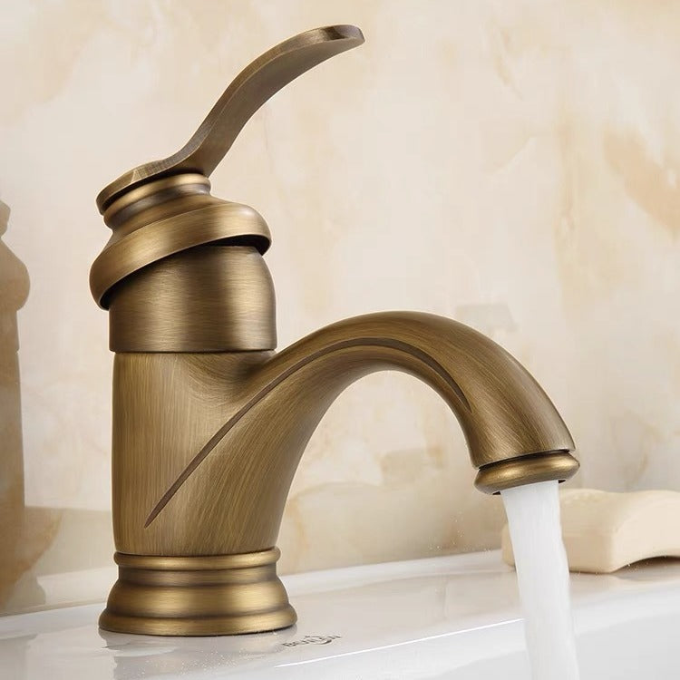 European Antique Copper Basin Mixing Faucet