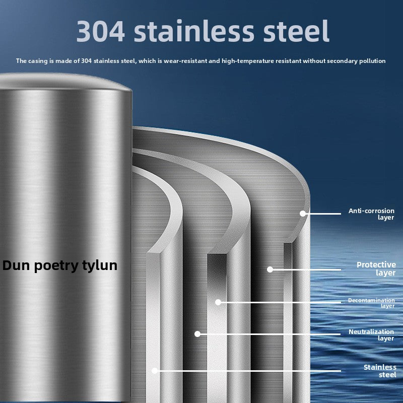 304 Stainless Steel Faucet Water Filter Pre-Filter Descaling Purifier