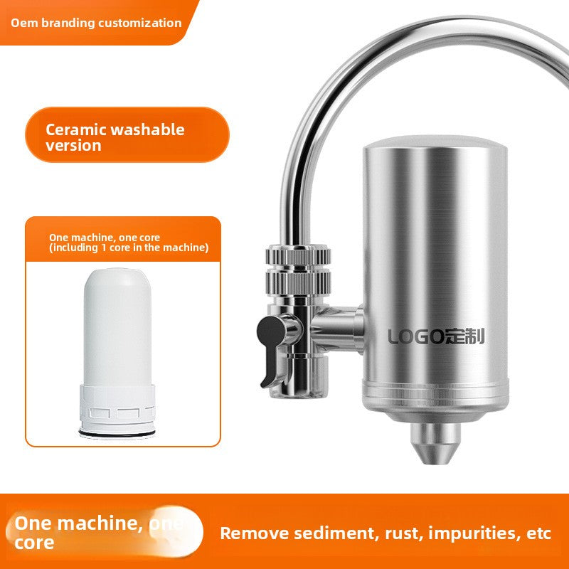 304 Stainless Steel Faucet Water Filter Pre-Filter Descaling Purifier