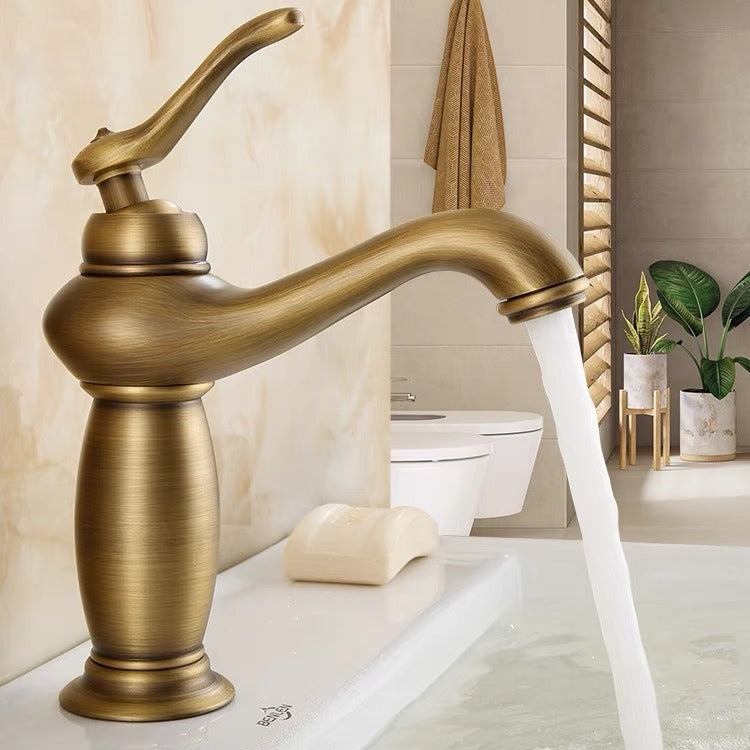 European Antique Copper Basin Mixing Faucet